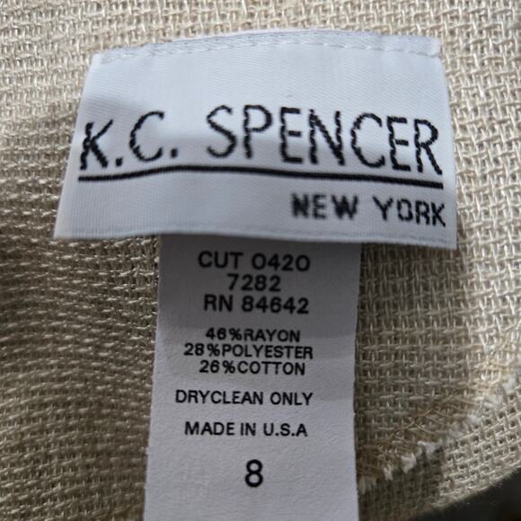 KC Spencer Column Straight Midi Dress Tan Mixed Print Checks Gingham Deadstock 8 - Picture 7 of 16